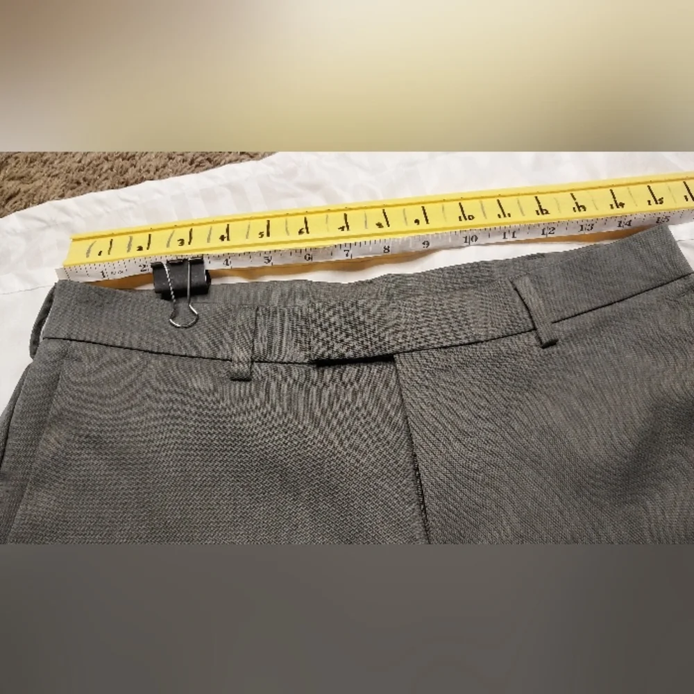 Structure Slim Fit Men's Heather Grey Flat Front Dress Pants 30x30 - Picture 5 of 11